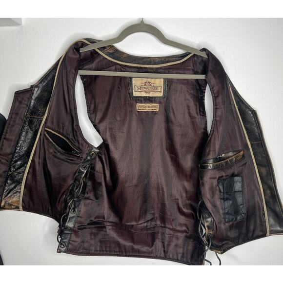 Milwaukee Motorcycle Clothing Co Leather Vest Biker Vintage Collection Sz Large - Picture 4 of 10